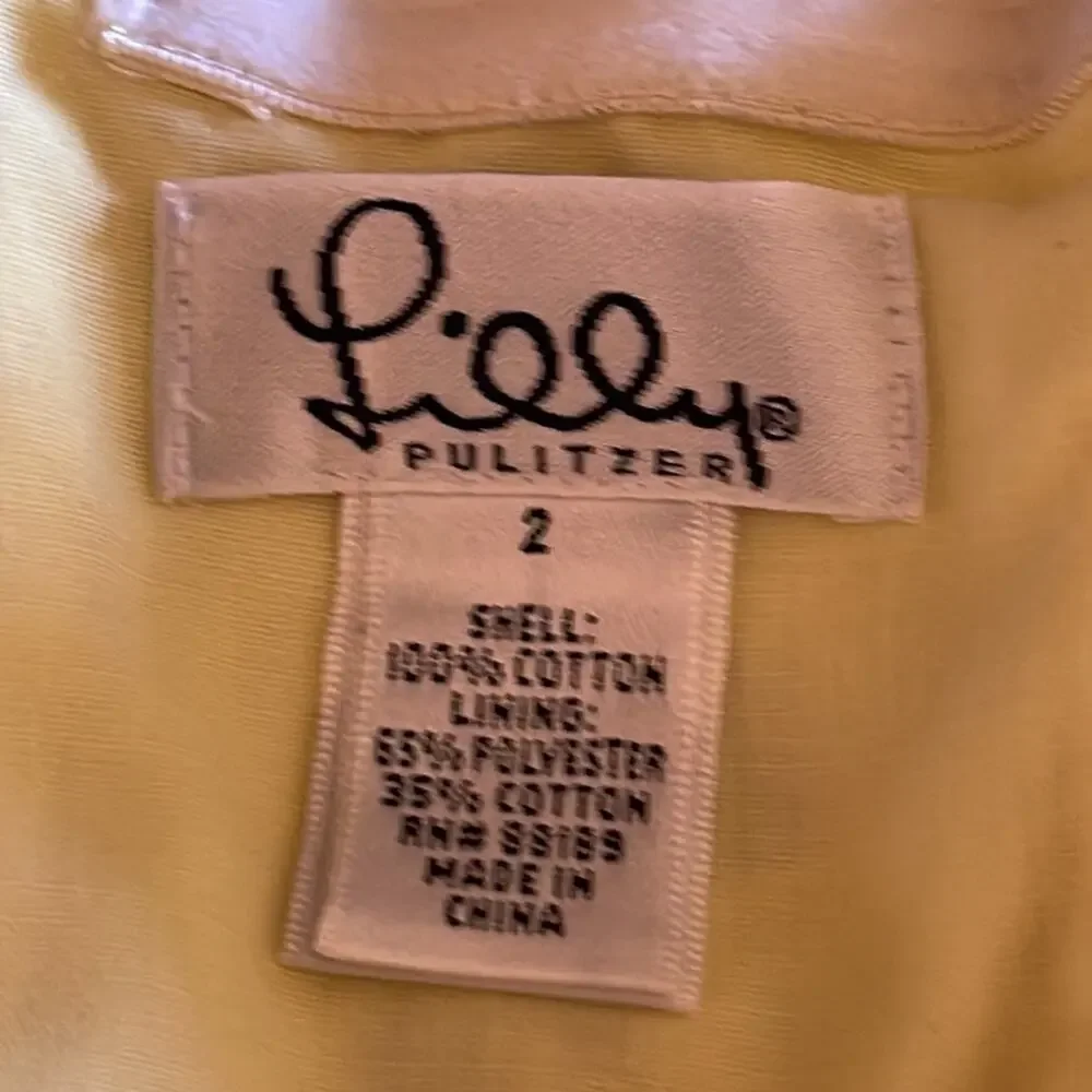 Lilly Pulitzer Vintage 90's Strapless Sienna Yellow Floral Eyelet Dress Size 2 - Picture 8 of 8